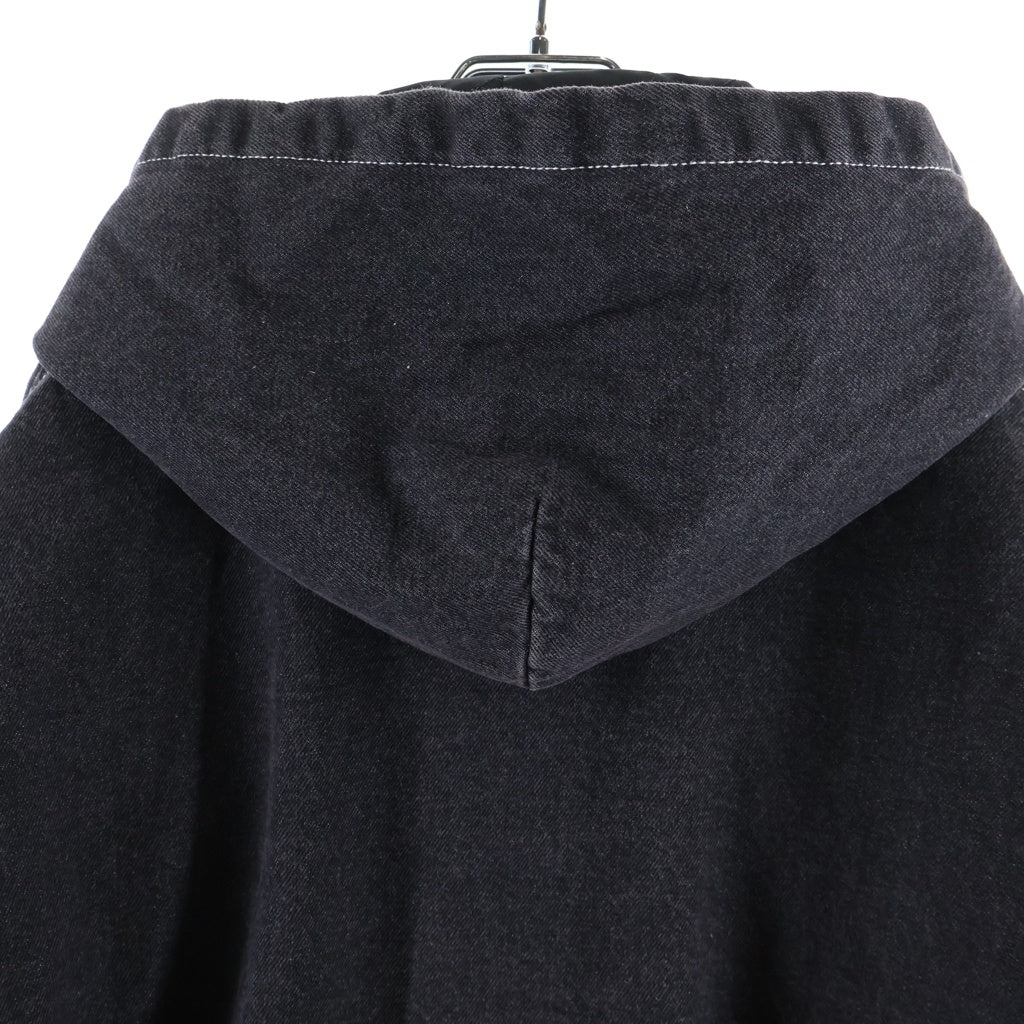 THE BLACK EYE PATCH(ブラックアイパッチ) グラフィックロゴププリント デニム ジップアップ パーカー ブラック BEPFW250T04