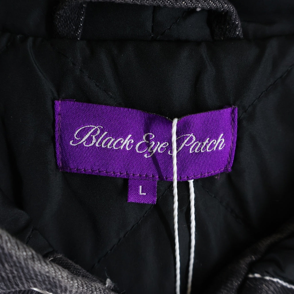 THE BLACK EYE PATCH(ブラックアイパッチ) グラフィックロゴププリント デニム ジップアップ パーカー ブラック BEPFW250T04