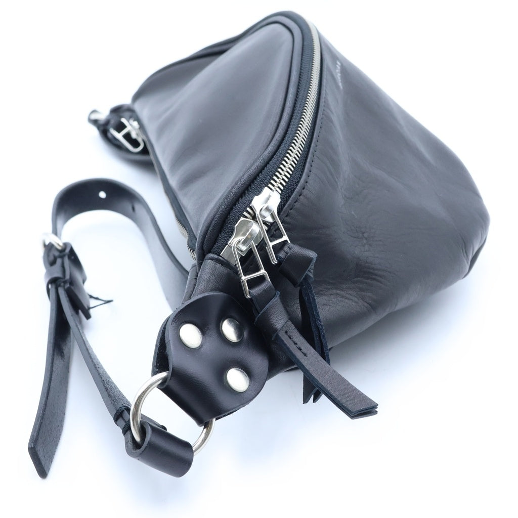 LAD MUSICIAN(ラッドミュージシャン) LEATHER BODY BAG レザー ボディバッグ ショルダーバッグ ウエストバッグ ブラック 2117-931 レディース