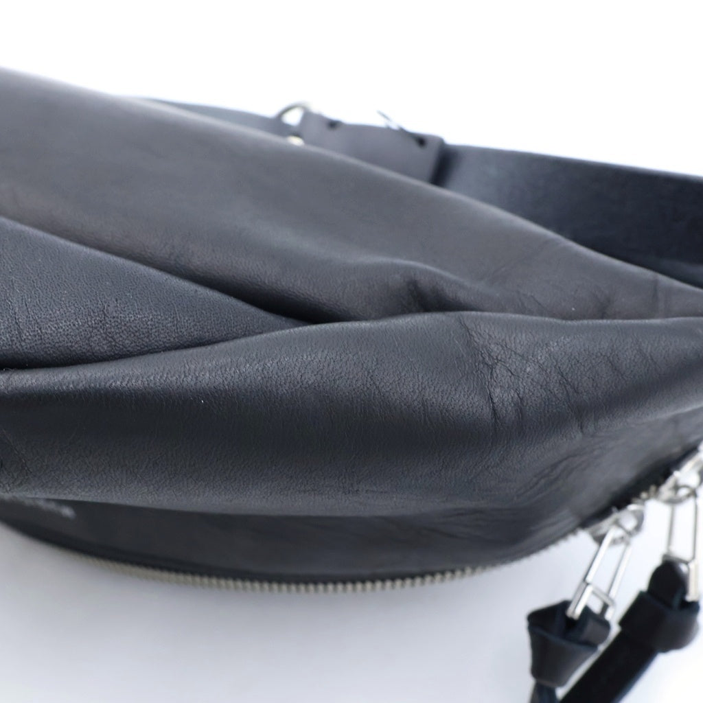 LAD MUSICIAN(ラッドミュージシャン) LEATHER BODY BAG レザー ボディバッグ ショルダーバッグ ウエストバッグ ブラック 2117-931 レディース