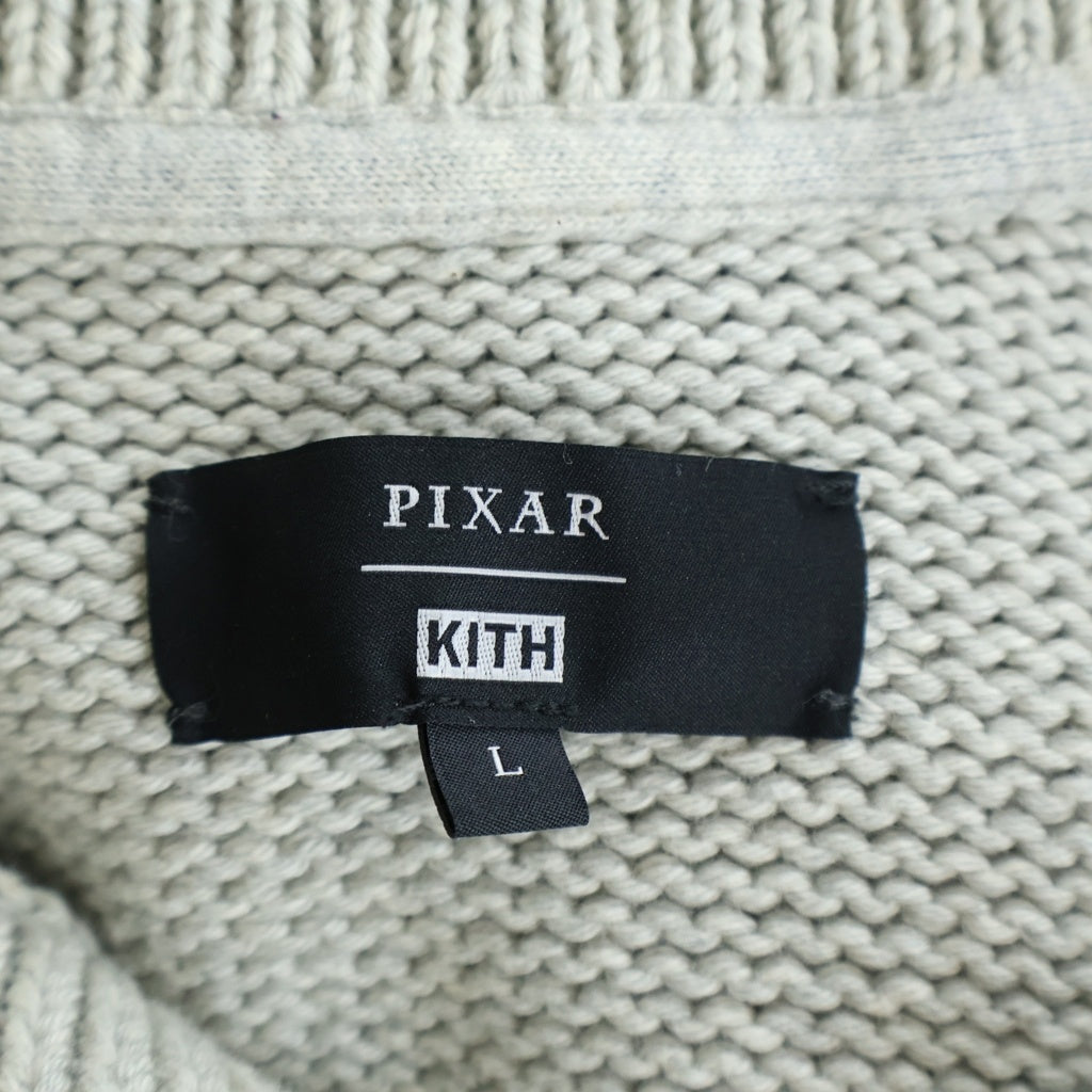 KITH(キス) ×Disney Pixar Nelson Rugby Sweater ディズニー ピクサー ラグビーシャツ ニットセーター ベージュ/ブラック KHM034429