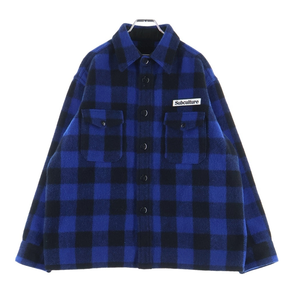 SUBCULTURE(サブカルチャー) 25AW BUFFALO CHECK JACKET バッファロー チェック シャツジャケット ブルー/ブラック SCJK-A2501