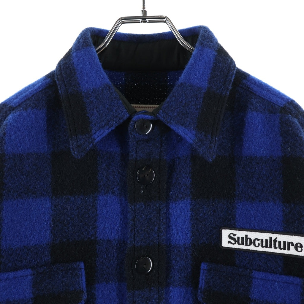 SUBCULTURE(サブカルチャー) 25AW BUFFALO CHECK JACKET バッファロー チェック シャツジャケット ブルー/ブラック SCJK-A2501