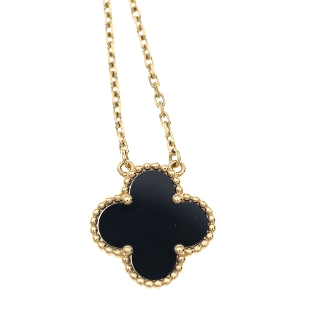 Van Cleef & Arpels(ヴァンクリーフアンドアーペル) ヴィンテージアルハンブラ オニキス ネックレス Au750YG イエローゴールド/ブラック VCARA45800 レディース