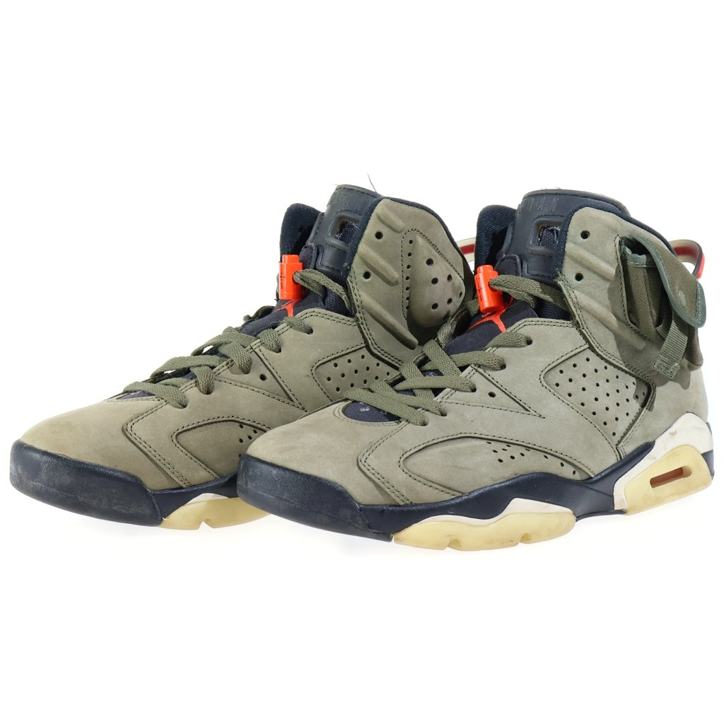 NIKE(ナイキ) ×Travis Scott AIR JORDAN6 RETRO MEDIUM OLIVE トラヴィススコット エアジョーダン6 レトロ ミディアム オリーブ ハイカットスニーカー カーキ US8.5/26.5cm CN1084-200