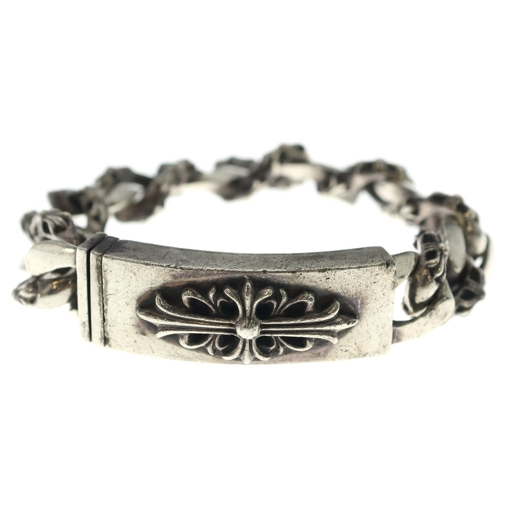 CHROME HEARTS(クロムハーツ) ID FLORAL CRS フローラルクロスIDファンシーリンク ブレスレット 13LINK シルバー BCA166