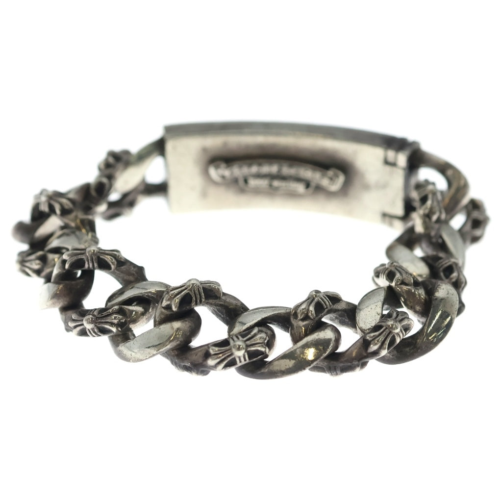 CHROME HEARTS(クロムハーツ) ID FLORAL CRS フローラルクロスIDファンシーリンク ブレスレット 13LINK シルバー BCA166