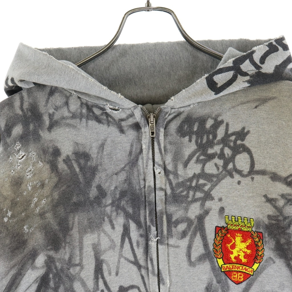 BALENCIAGA(バレンシアガ) 23SS Graphic Paint Skater Zip Up Hoodie グラフィックプリント スケーター ジップアップパーカー 744457