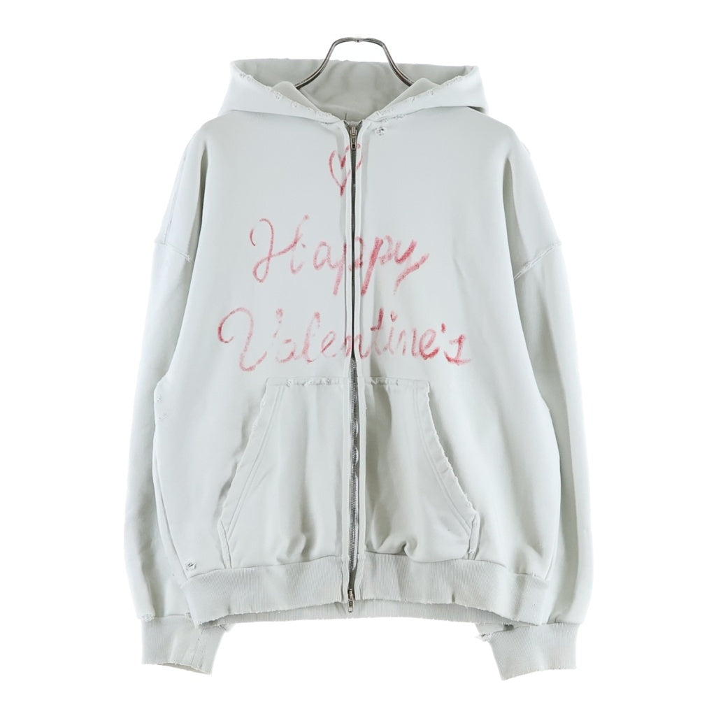 BALENCIAGA(バレンシアガ) 25SS Collection Happy Valentine's Zip Up Parka ハッピーバレンタイン ジップアップパーカー ホワイト 803264