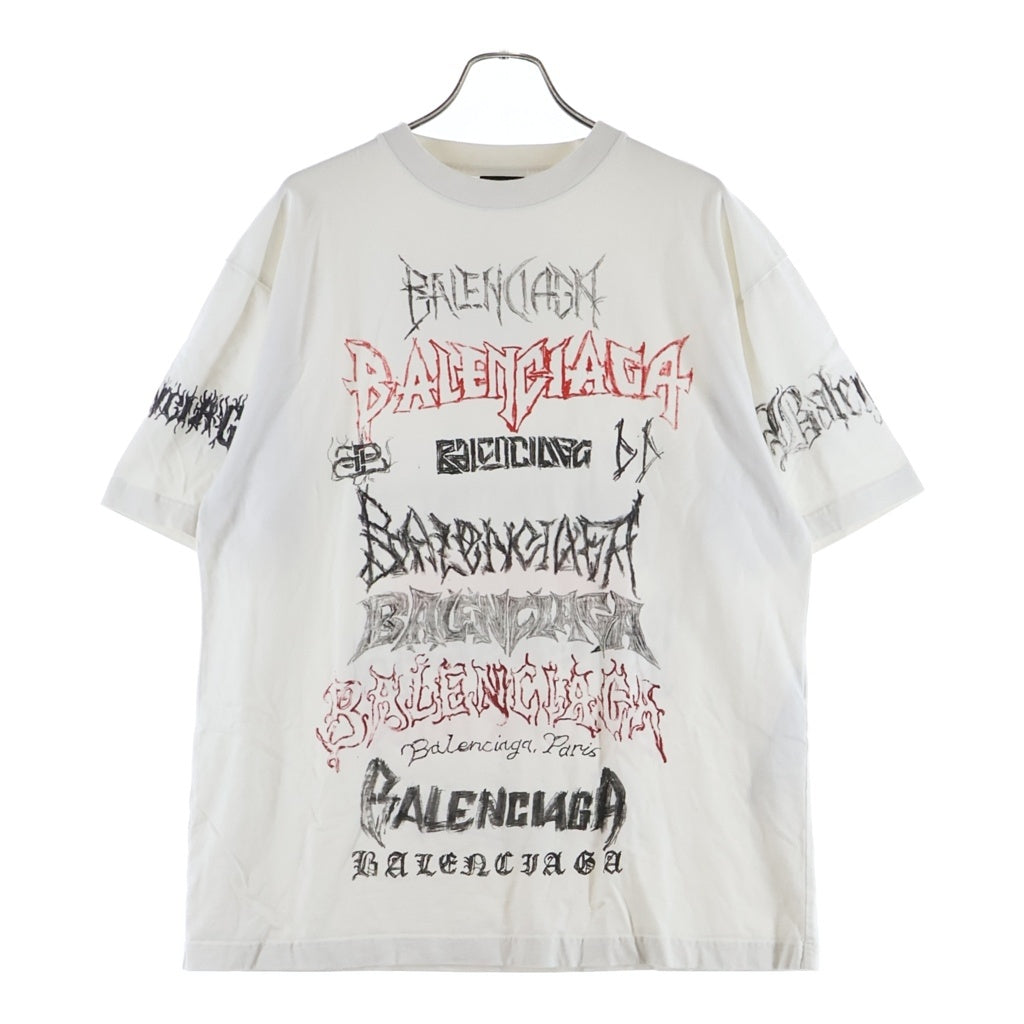 BALENCIAGA(バレンシアガ) 24SS DIY Metal Logo メタル ロゴプリント クルーネック 半袖Tシャツ カットソー ホワイト 641655