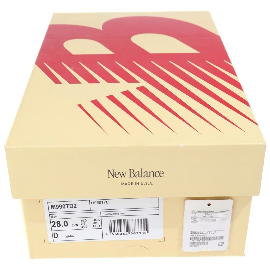 New Balance(ニューバランス) 990V2 スエード メッシュ ローカットスニーカー グレー US10/28cm M990TD2