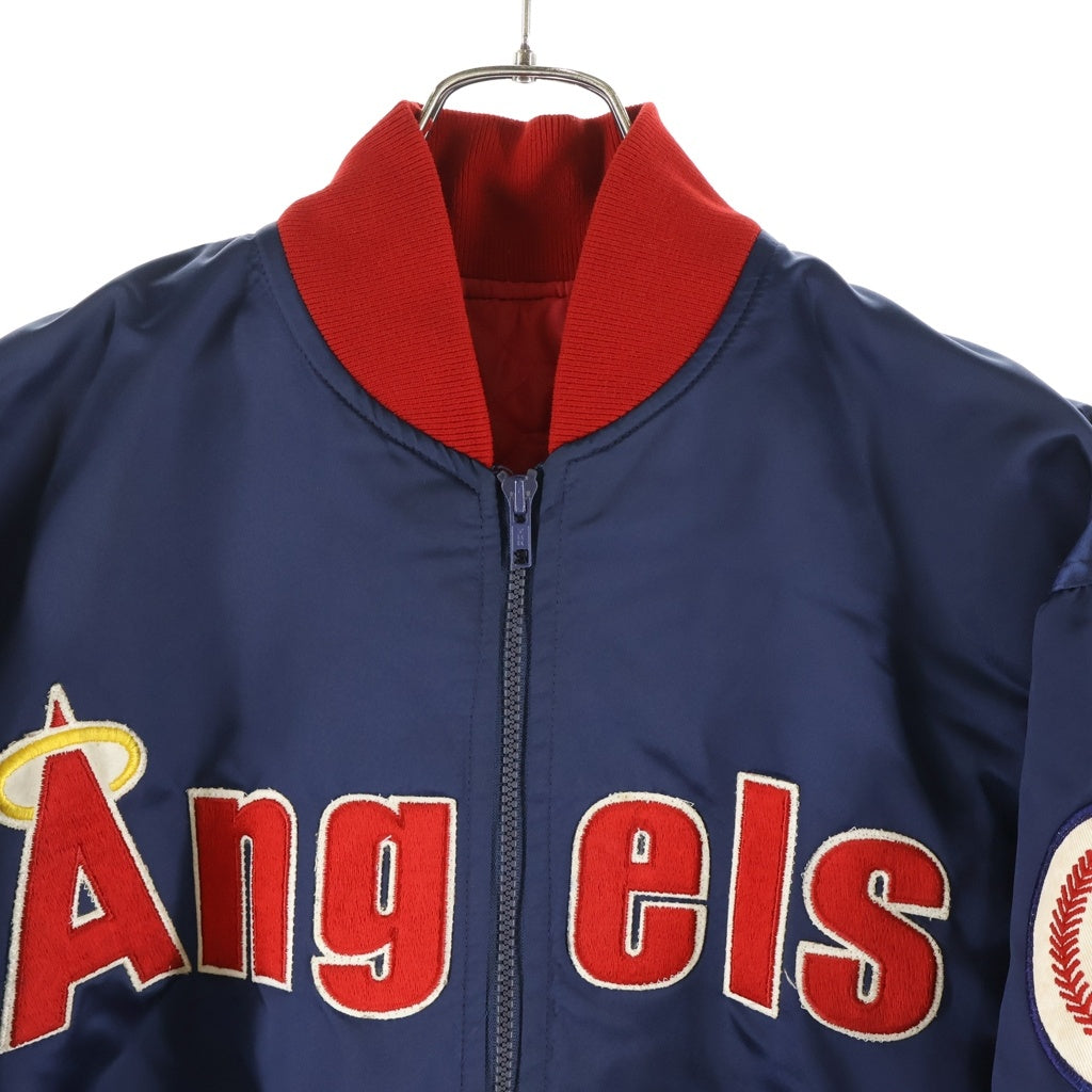 NO BRAND(ノーブランド) STARTER 90s VINTAGE MLB CALIFORNIA ANGELS カリフォルニアエンジェルス サテンスタジャン ネイビー/レッド