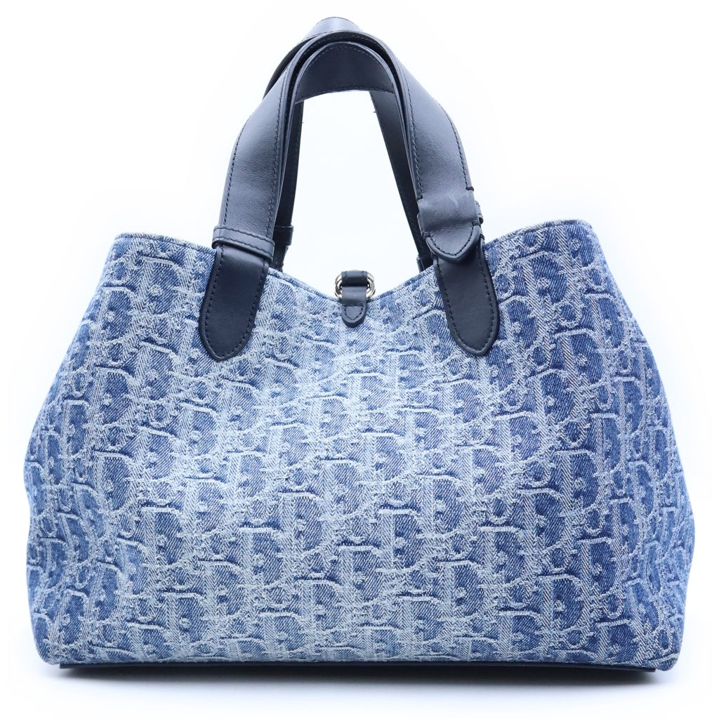DIOR(ディオール) トゥジュール ミディアム デニムハンドバッグ オブリーク ジャガード ポーチ付き ブルー M2821ODCE レディース