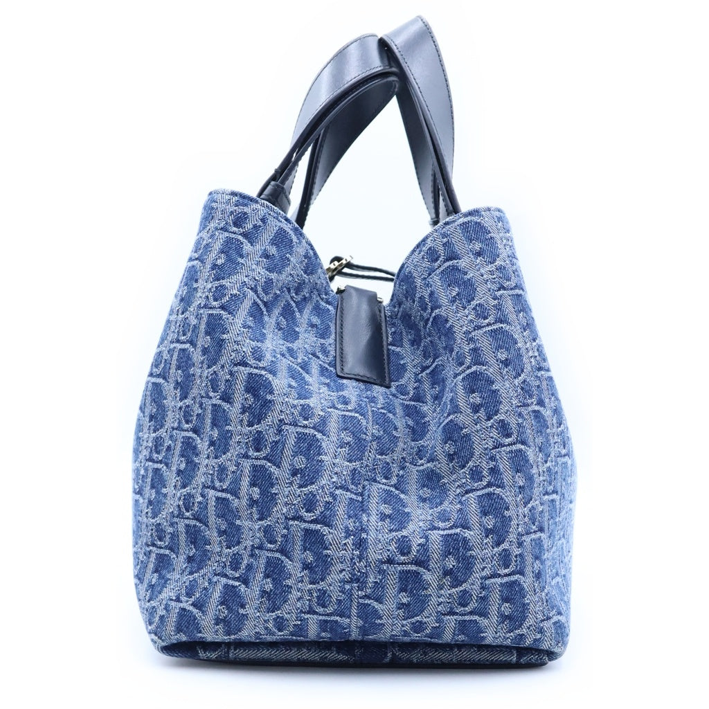 DIOR(ディオール) トゥジュール ミディアム デニムハンドバッグ オブリーク ジャガード ポーチ付き ブルー M2821ODCE レディース