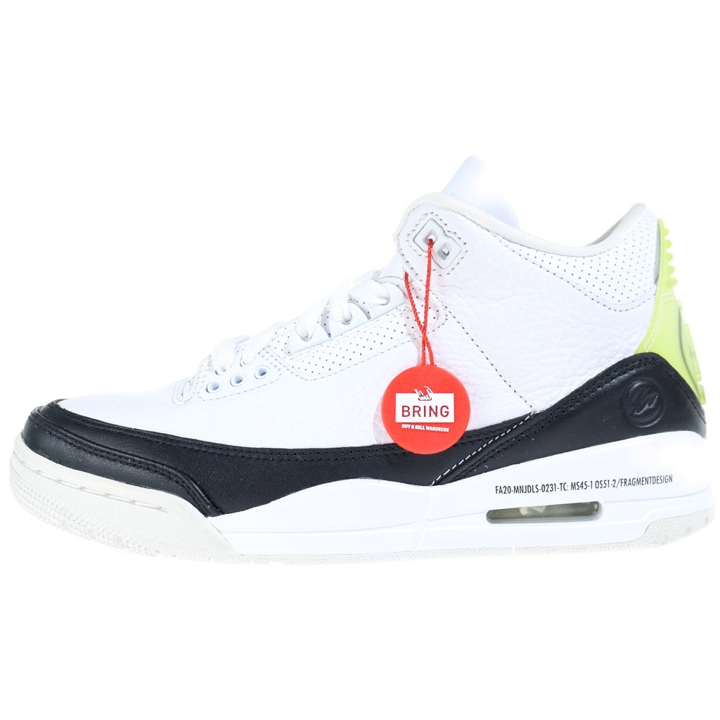 NIKE(ナイキ) ×FRAGMENT AIR JORDAN 3 フラグメント エア ジョーダン3 ローカットスニーカー レディース ホワイト/ブラック US5.5/24cm DA3595-100