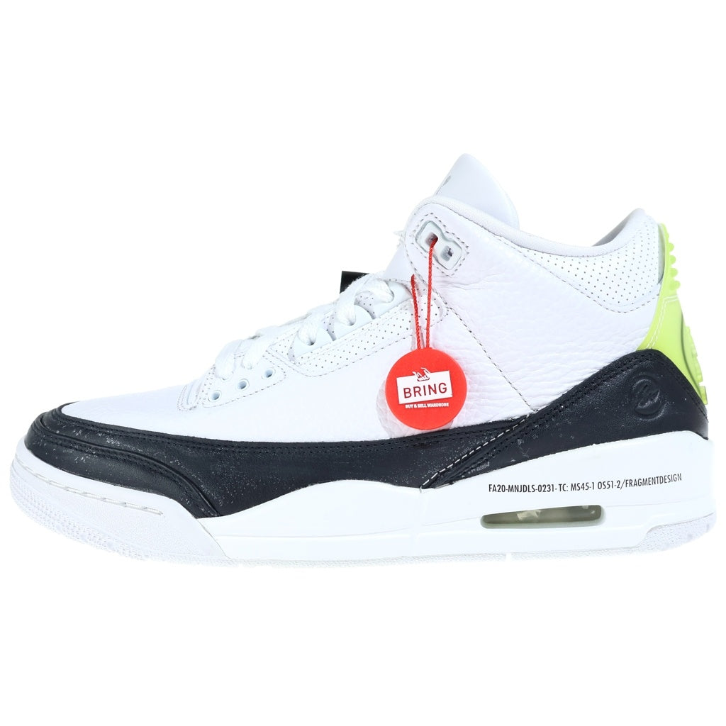 NIKE(ナイキ) ×FRAGMENT AIR JORDAN 3 フラグメント エア ジョーダン3 ローカットスニーカー ホワイト/ブラック US9/27cm DA3595-100