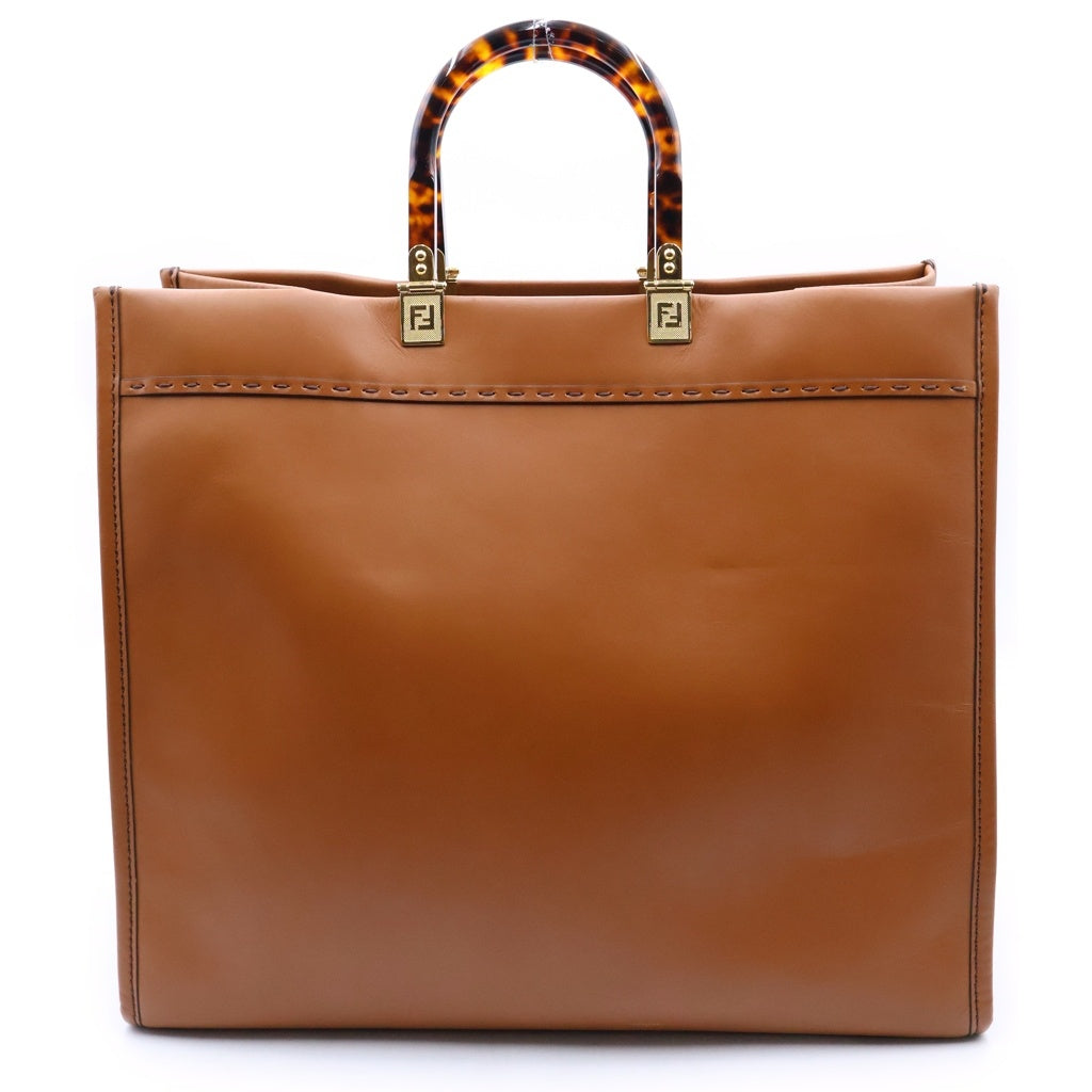 FENDI(フェンディ) フェンディ サンシャインミディアム ハンドバッグ トートバッグ ブラウン レザー ゴールド金具 レディース