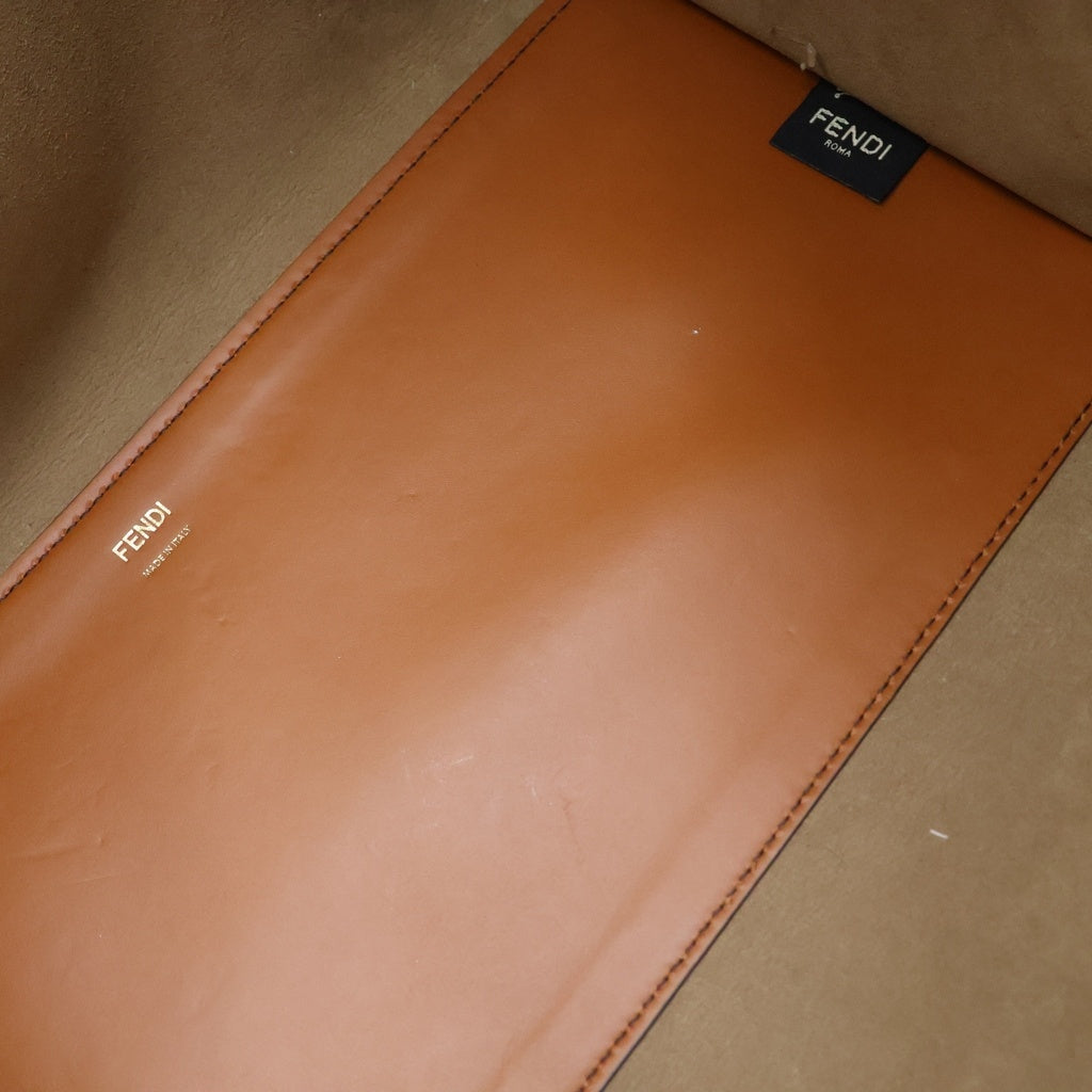 FENDI(フェンディ) フェンディ サンシャインミディアム ハンドバッグ トートバッグ ブラウン レザー ゴールド金具 レディース