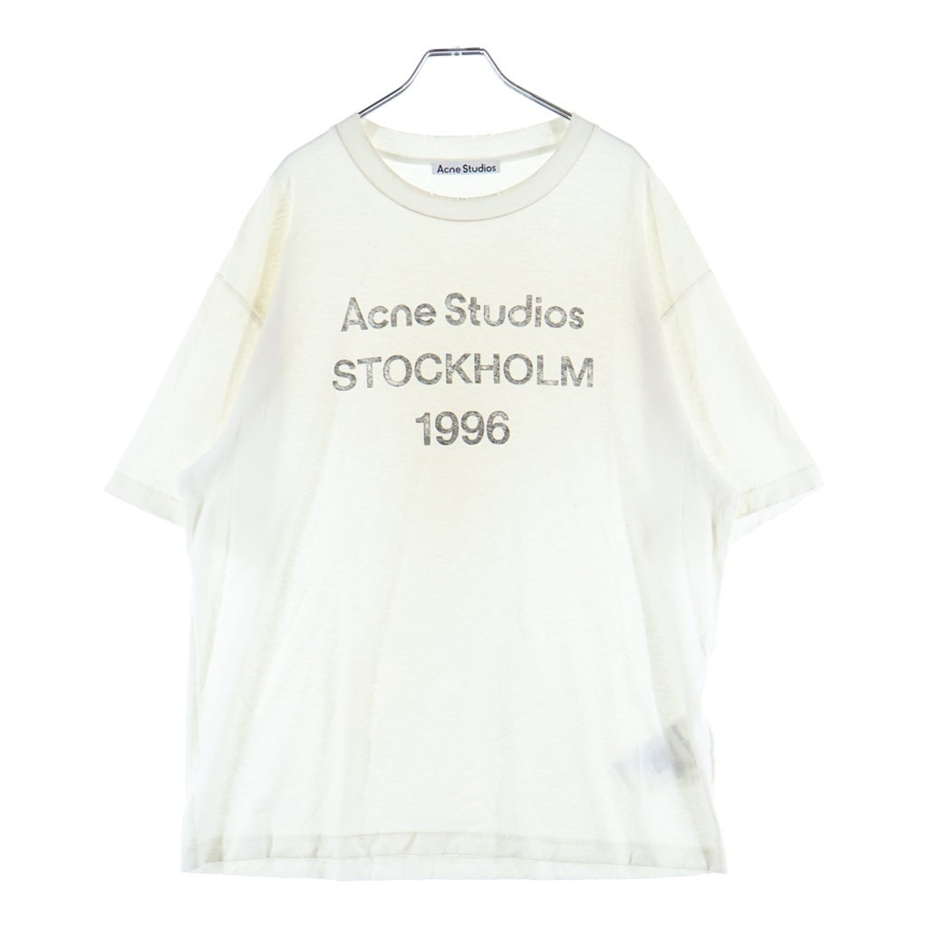 Acne Studios(アクネ ストゥディオズ) STOCKHOLM 1996 ストックホルム クルーネック 半袖Tシャツ カットソー ホワイト FN-UX-TSHI000013-CL0196