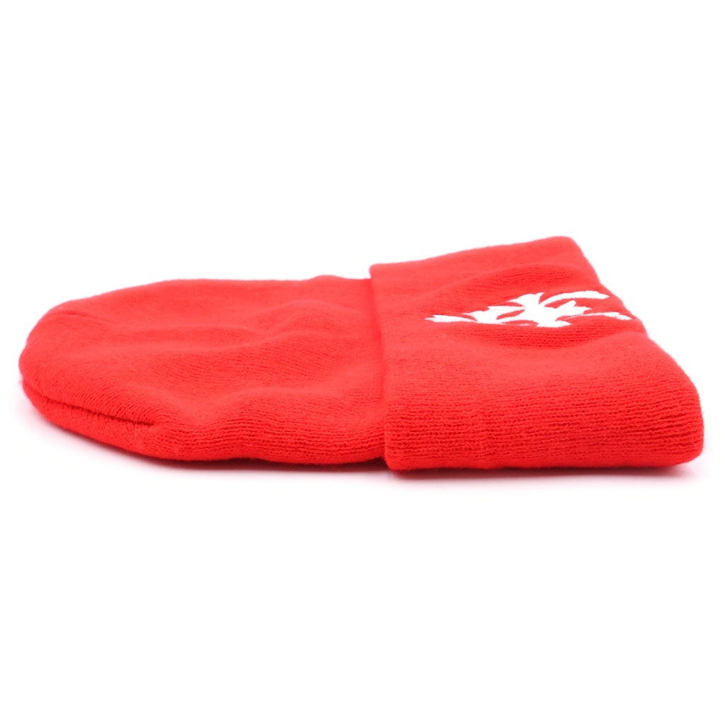 CHROME HEARTS(クロムハーツ) Triple Cross Beanie トリプル クロス ビーニー ニット帽 ロゴ刺繍 セメタリークロス レッド