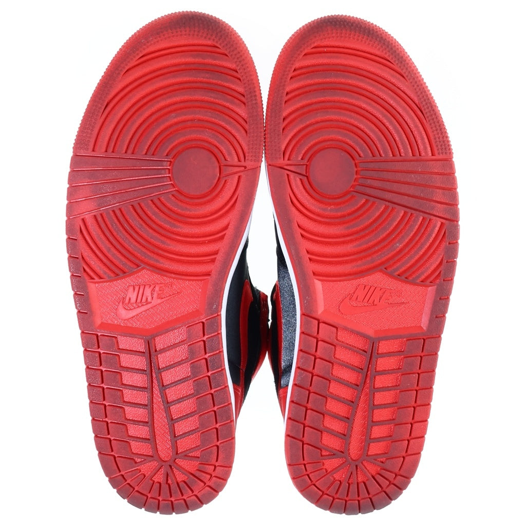 NIKE(ナイキ) WMNS AIR JORDAN 1 RETRO HIGH OG SATIN BRED ウィメンズ エアジョーダン1 レトロ サテンブレッド ハイカットスニーカー ブラック/レッド US11/28cm FD4810-061