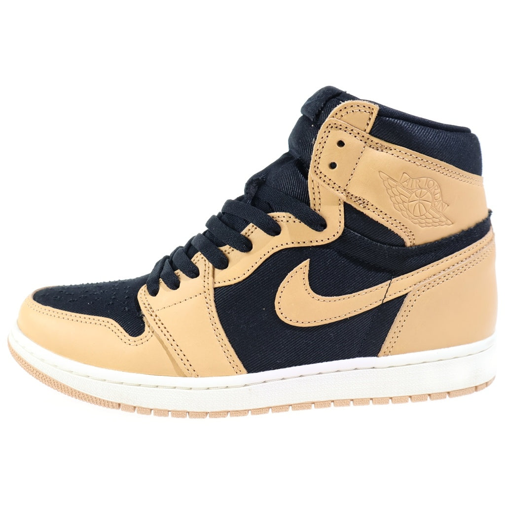 NIKE(ナイキ) AIR JORDAN 1 RETRO HIGH OG VACHETTA TAN エアジョーダン1 レトロ バケッタタン ハイカットスニーカー ブラック/ベージュ US10/28cm 555088-202