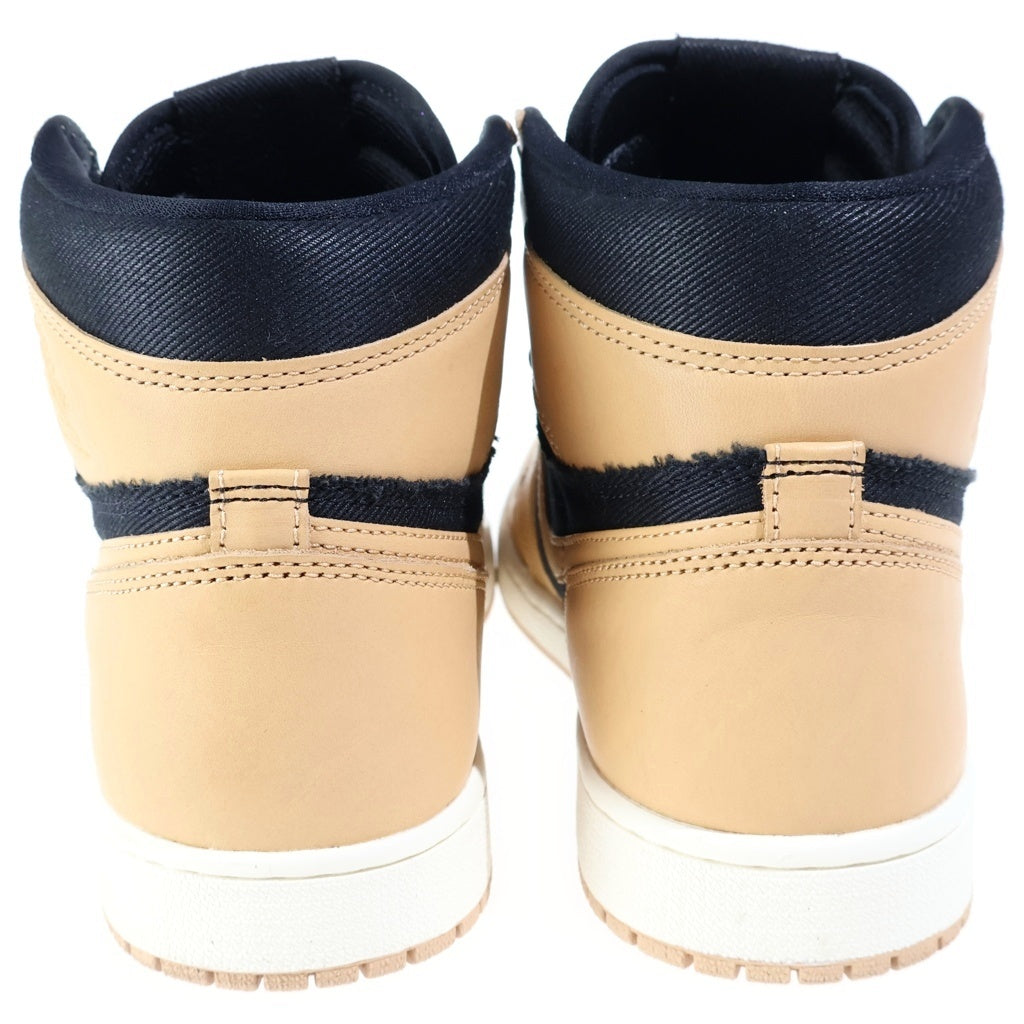NIKE(ナイキ) AIR JORDAN 1 RETRO HIGH OG VACHETTA TAN エアジョーダン1 レトロ バケッタタン ハイカットスニーカー ブラック/ベージュ US10/28cm 555088-202