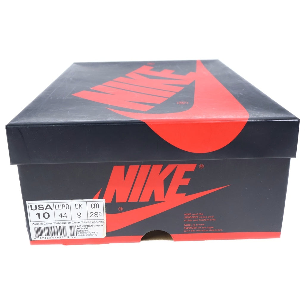 NIKE(ナイキ) AIR JORDAN 1 RETRO HIGH OG ROYAL エアジョーダン1 レトロ ロイヤル ハイカットスニーカー ブラック/ブルー US10/28cm 555088-007