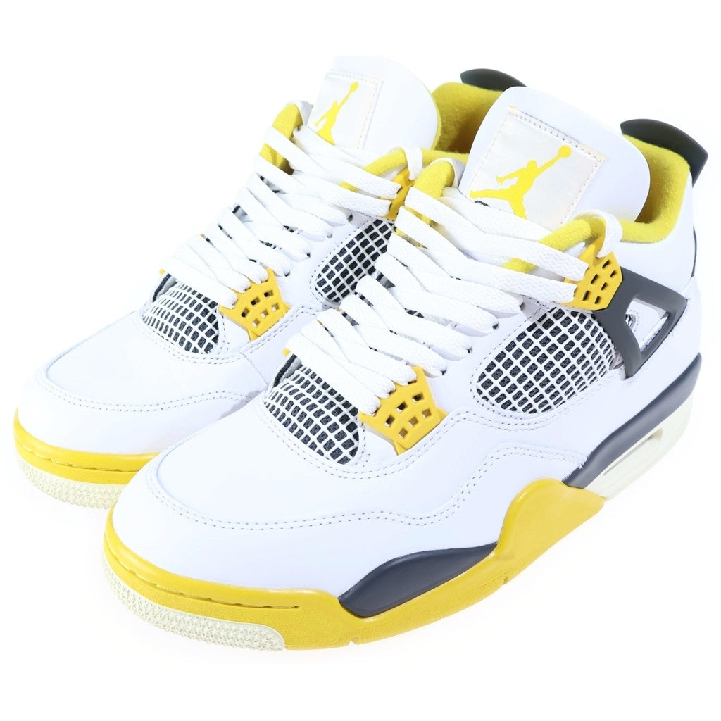 NIKE(ナイキ) WMNS AIR JORDAN 4 RETRO VIVID SULFUR ウィメンズ エアジョーダン4 レトロ ハイカットスニーカー ホワイト US11/28cm AQ9129-101