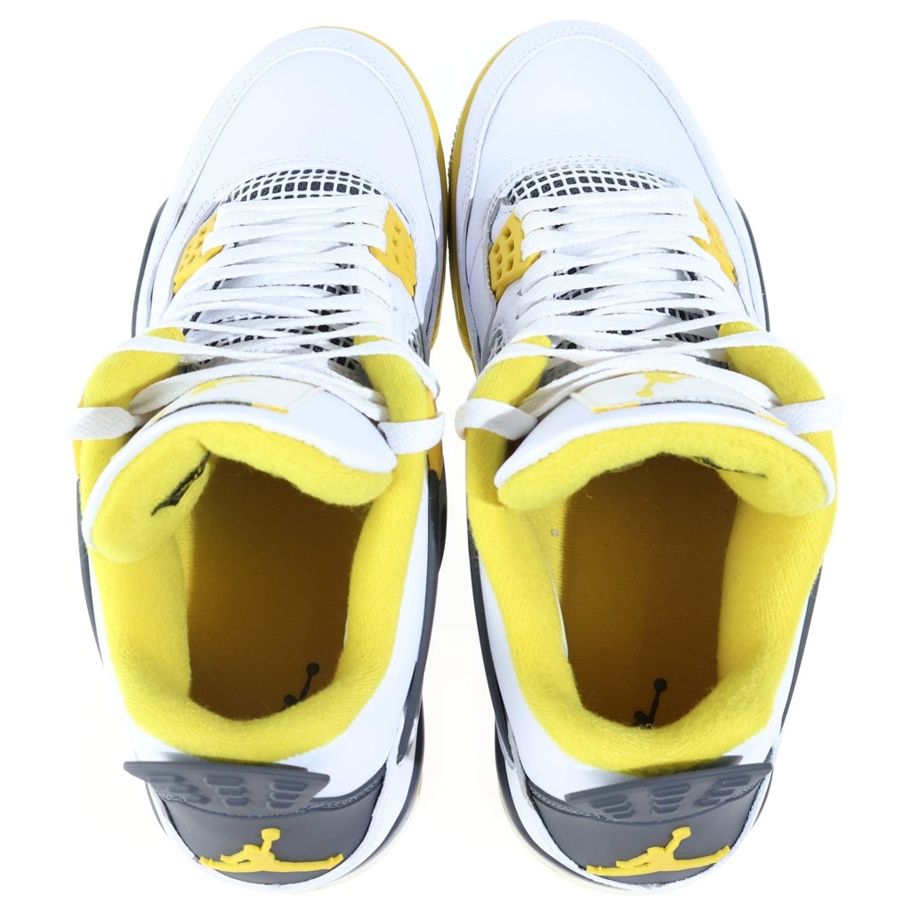 NIKE(ナイキ) WMNS AIR JORDAN 4 RETRO VIVID SULFUR ウィメンズ エアジョーダン4 レトロ ハイカットスニーカー ホワイト US11/28cm AQ9129-101