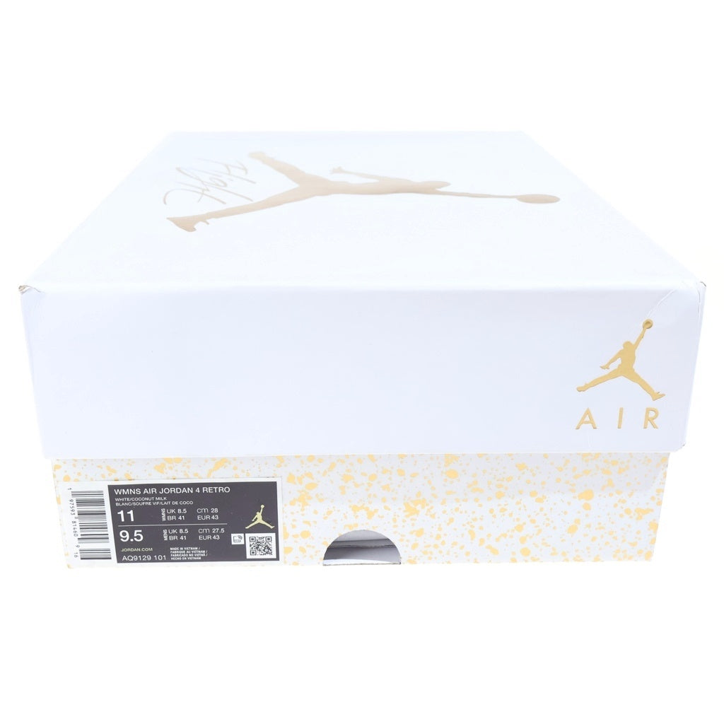 NIKE(ナイキ) WMNS AIR JORDAN 4 RETRO VIVID SULFUR ウィメンズ エアジョーダン4 レトロ ハイカットスニーカー ホワイト US11/28cm AQ9129-101