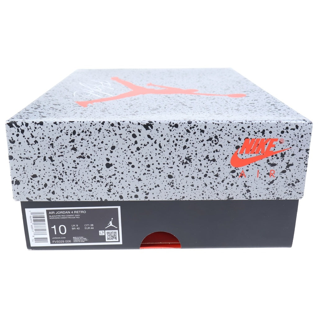 NIKE(ナイキ) AIR JORDAN 4 RETRO BRED REIMAGINED エアジョーダン4 レトロ ブレッド リイマジンド ハイカットスニーカー ブラック US10/28cm FV5029-006
