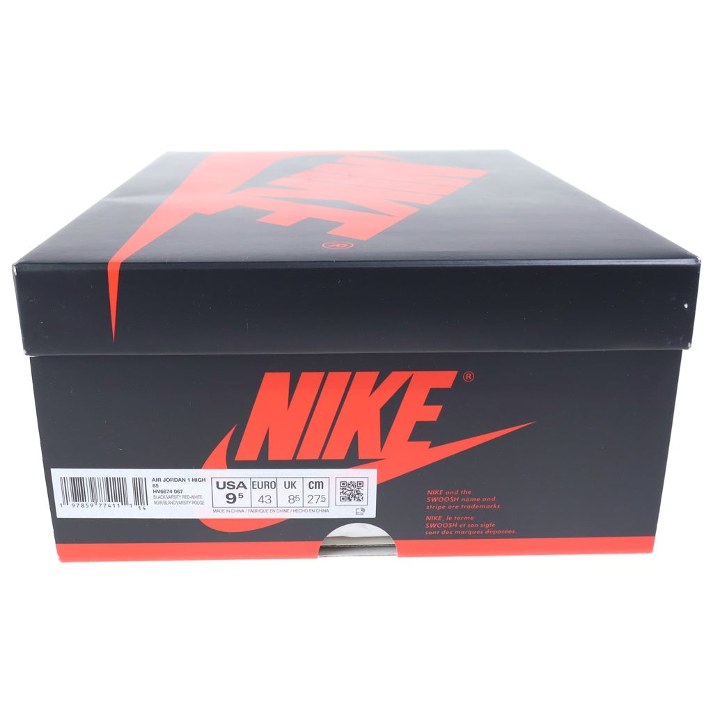 NIKE(ナイキ) AIR JORDAN 1 HIGH 85 BRED エアジョーダン1 ブレッド ハイカットスニーカー ブラック/レッド US9.5/27.5cm HV6674-067