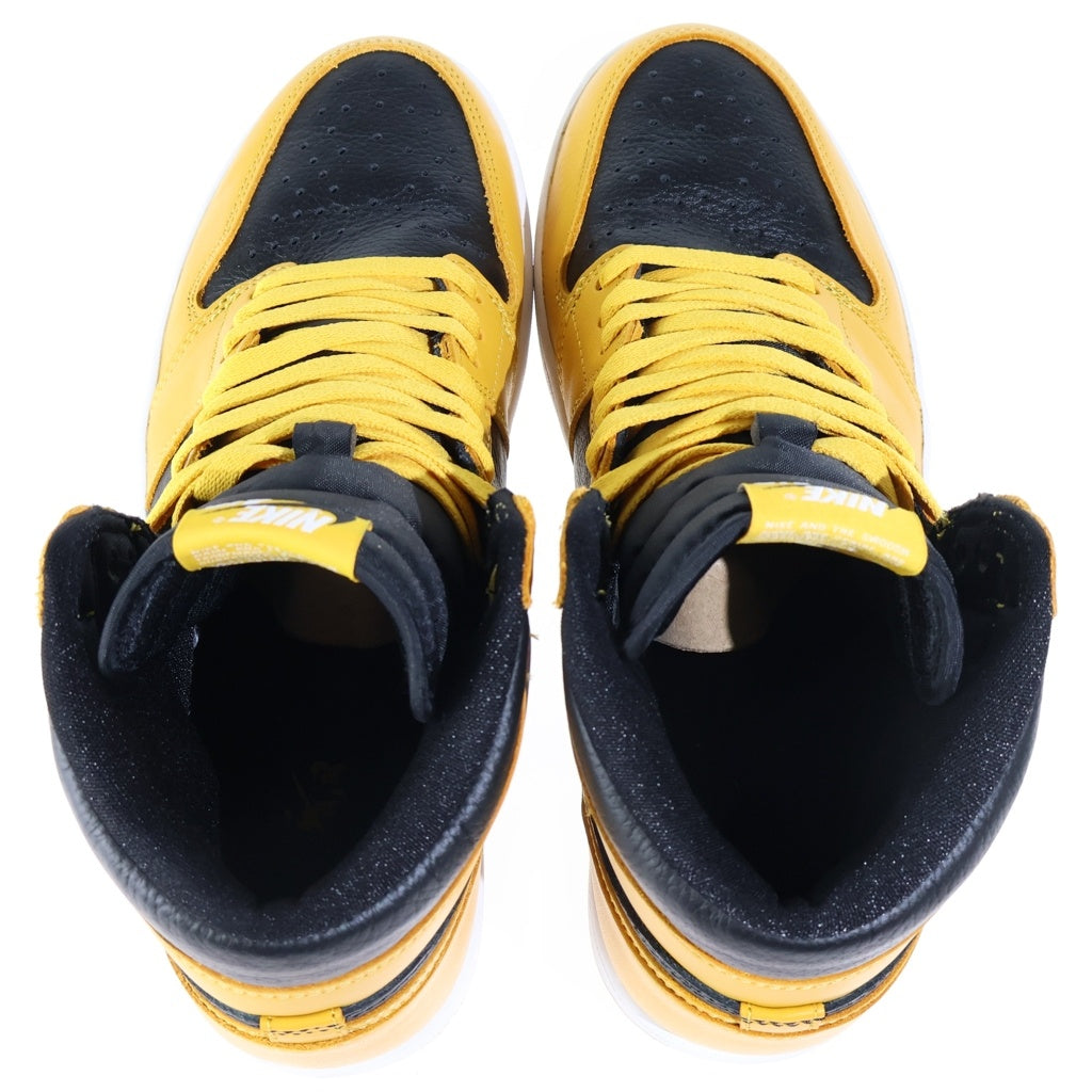 NIKE(ナイキ) AIR JORDAN 1 HIGH OG POLLEN エアジョーダン1 パラン ハイカットスニーカー ブラック/イエロー US10/28cm 555088-701