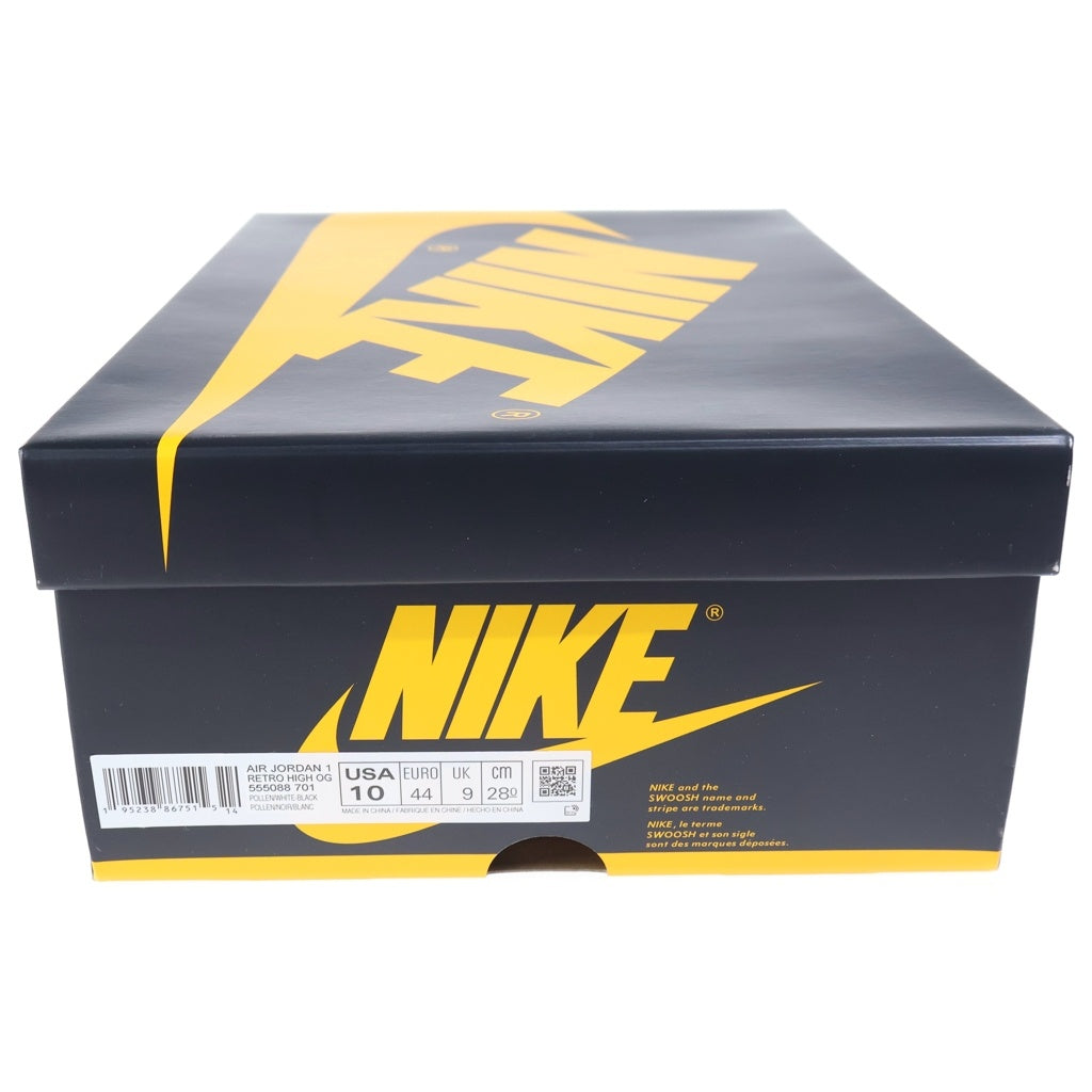 NIKE(ナイキ) AIR JORDAN 1 HIGH OG POLLEN エアジョーダン1 パラン ハイカットスニーカー ブラック/イエロー US10/28cm 555088-701