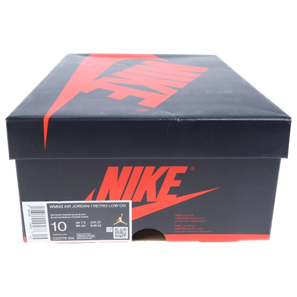 NIKE(ナイキ) WMNS AIR JORDAN 1 LOW OG ウィメンズ エアジョーダン1 ローカットスニーカー ホワイト/ブルー US10/27cm CZ0775-104