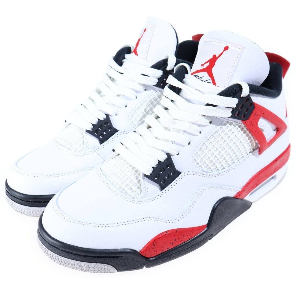 NIKE(ナイキ) AIR JORDAN 4 RETRO RED CEMENT エアジョーダン4 レトロ レッドセメント ハイカットスニーカー ホワイト/レッド US10/28cm DH6927-161
