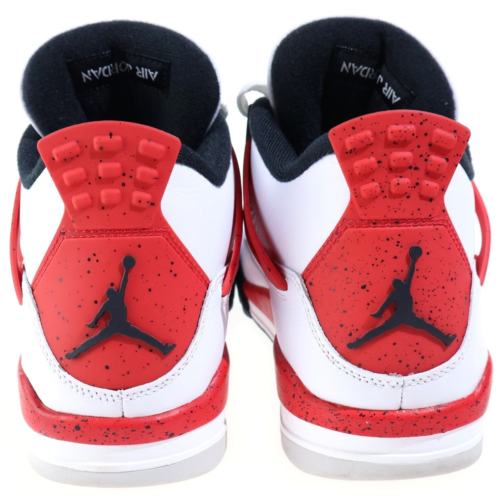 NIKE(ナイキ) AIR JORDAN 4 RETRO RED CEMENT エアジョーダン4 レトロ レッドセメント ハイカットスニーカー ホワイト/レッド US10/28cm DH6927-161