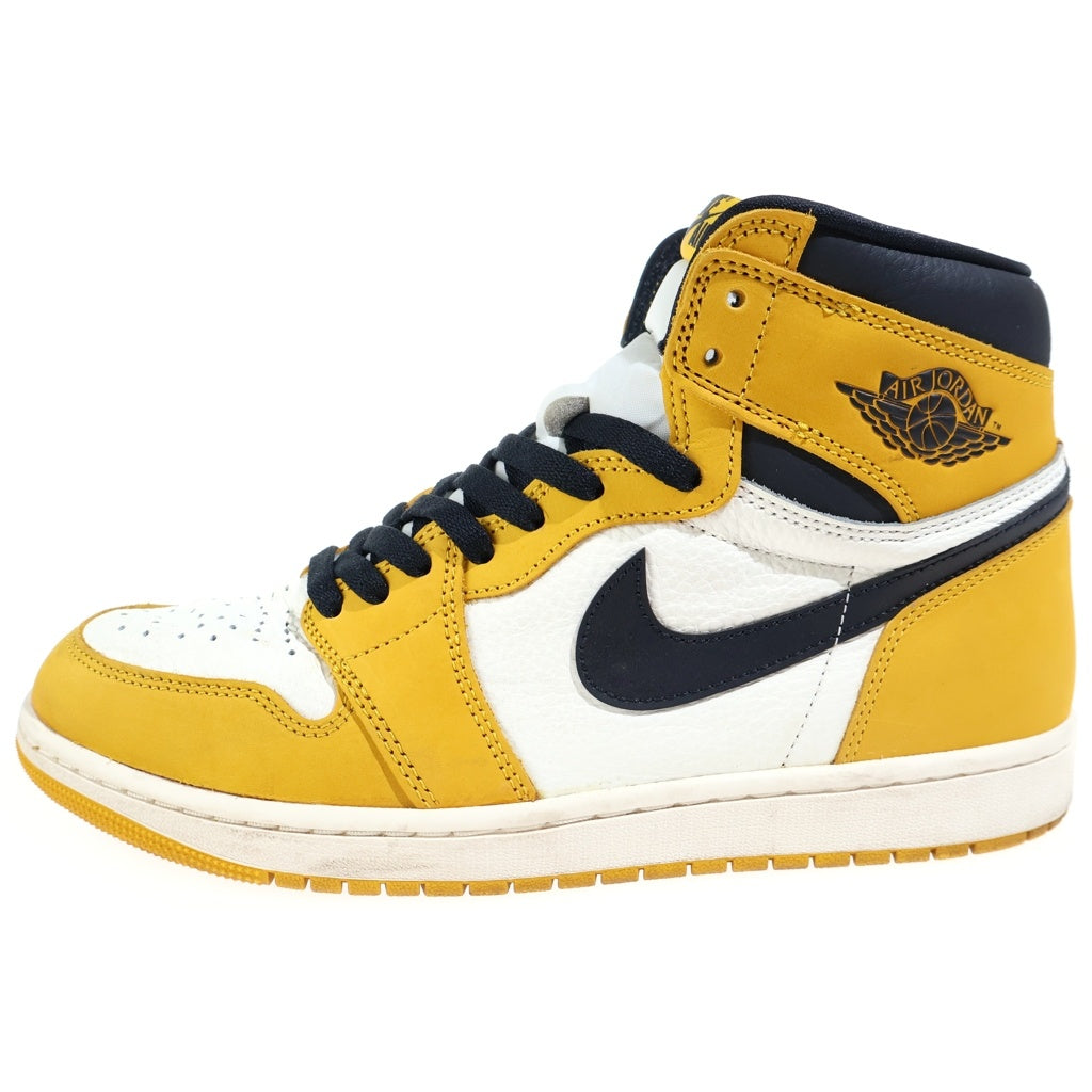 NIKE(ナイキ) AIR JORDAN 1 RETRO HIGH OG エアジョーダン1 レトロ ハイカットスニーカー ホワイト/イエロー US10/28cm DZ5485-701