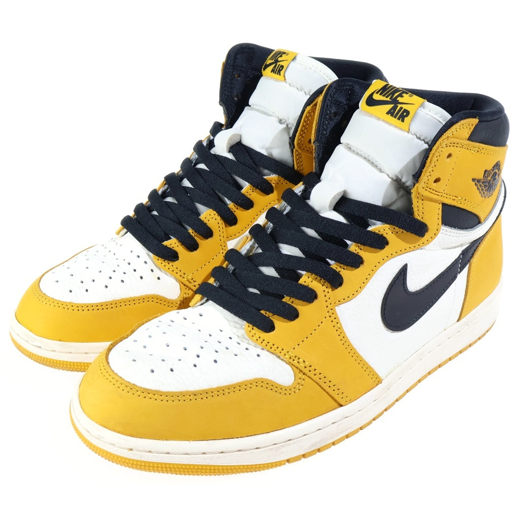NIKE(ナイキ) AIR JORDAN 1 RETRO HIGH OG エアジョーダン1 レトロ ハイカットスニーカー ホワイト/イエロー US10/28cm DZ5485-701
