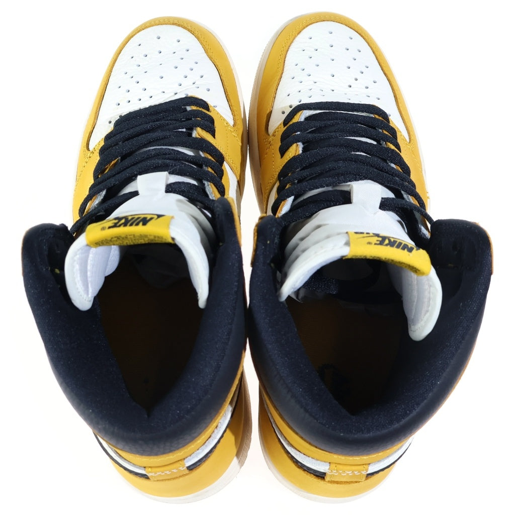 NIKE(ナイキ) AIR JORDAN 1 RETRO HIGH OG エアジョーダン1 レトロ ハイカットスニーカー ホワイト/イエロー US10/28cm DZ5485-701