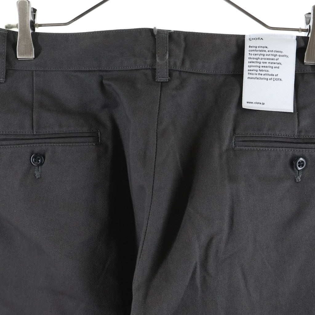 CIOTA(シオタ) 2 Tuck Chino Cloth Pants 2タック チノクロス ワイドテーパードパンツ ダークグレー PTLM-147
