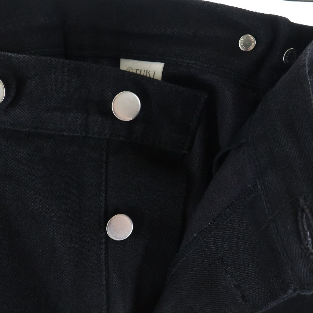NO BRAND(ノーブランド) TUKI（ツキ）TYPE4 立体裁断 ワイドバギーデニムパンツ ブラック Lot.0176 0176