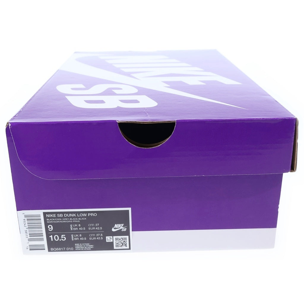 NIKE SB(ナイキエスビー) DUNK LOW PRO ダンクプロ ローカットスニーカー ブラック US9/27cm BQ6817-010