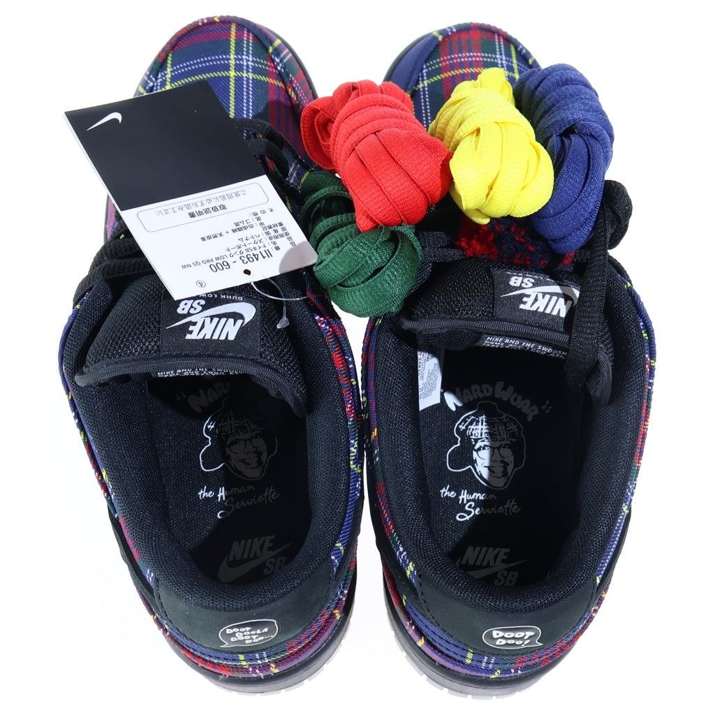 NIKE SB(ナイキエスビー) ×NARDWUAR DUNK LOW PRO QS TARTAN ナードワー ダンク プロ タータン ローカットスニーカー マルチ/ブラック US9/27cm II1493-600