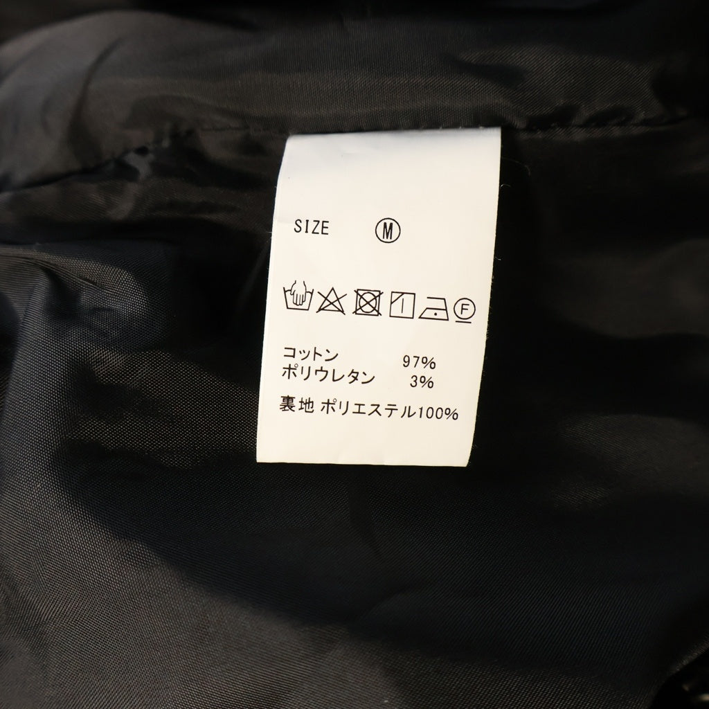 NO BRAND(ノーブランド) 【S.W.U.N】スワン バックロゴデザイン ジップアップ コーデュロイ ジャケット ブラック