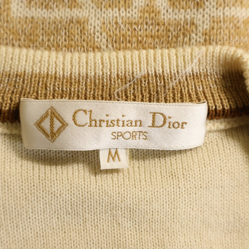 Christian Dior(クリスチャンディオール) 90s SPORTS LINE V Neck Knit スポーツライン Vネックニット セーター ウール ベージュ 6D257 レディース