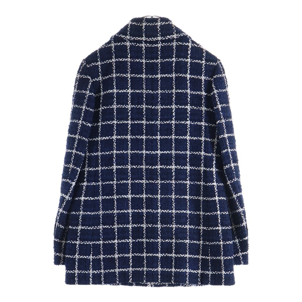 CHANEL(シャネル) 24SS Tweed Check Tailored Jacket ツイード チェック柄 3Bテーラードジャケット ネイビー P76721V68782 レディース