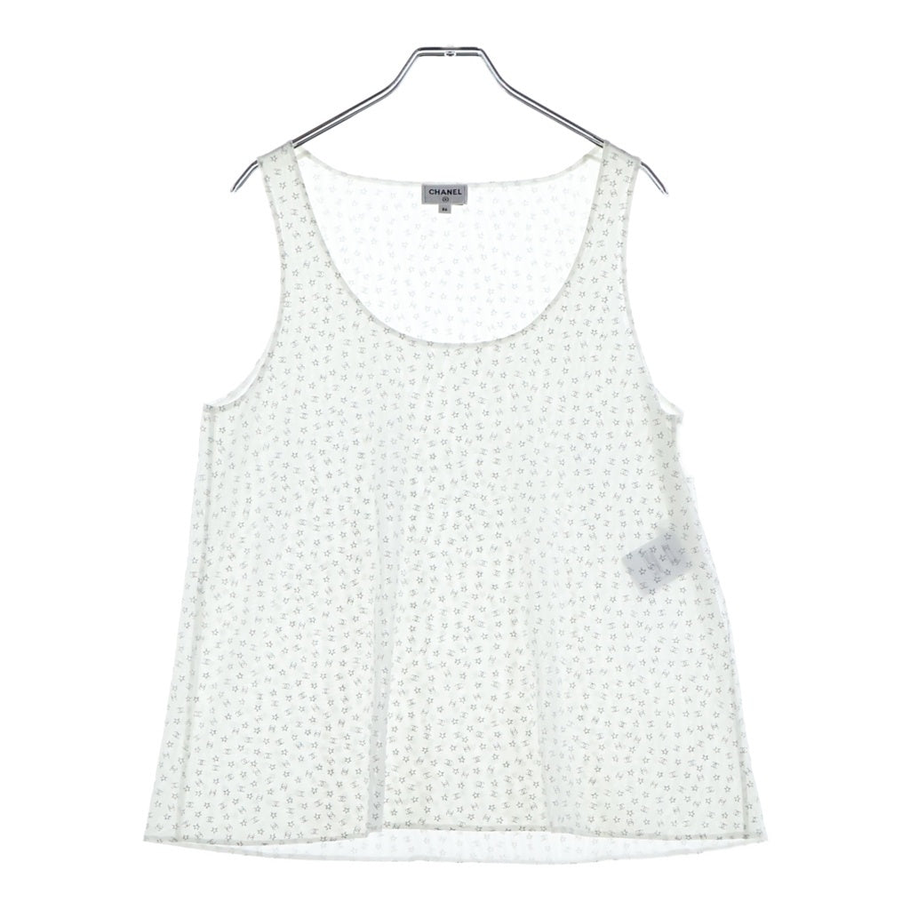 CHANEL(シャネル) 2024 RESORT Star CC Tops スター ココマークノースリーブトップス タンクトップ ポリエステル ホワイト P76301V68047 レディース