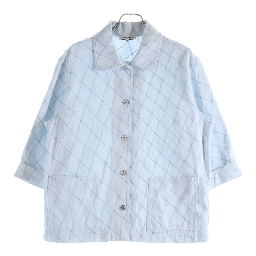 CHANEL(シャネル) 26SS COCO BEACH Denim Jacket ココビーチ デニム シャツジャケット マトラッセデザイン ライトブルー P81450V73940 レディース